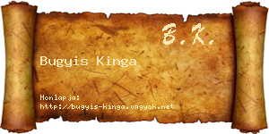 Bugyis Kinga névjegykártya